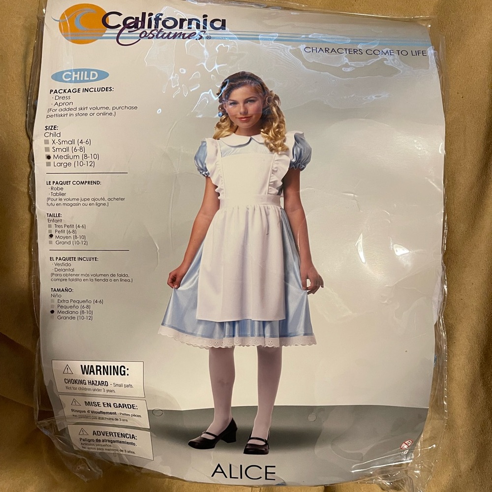 Girls size M Alice in Wonderland costume